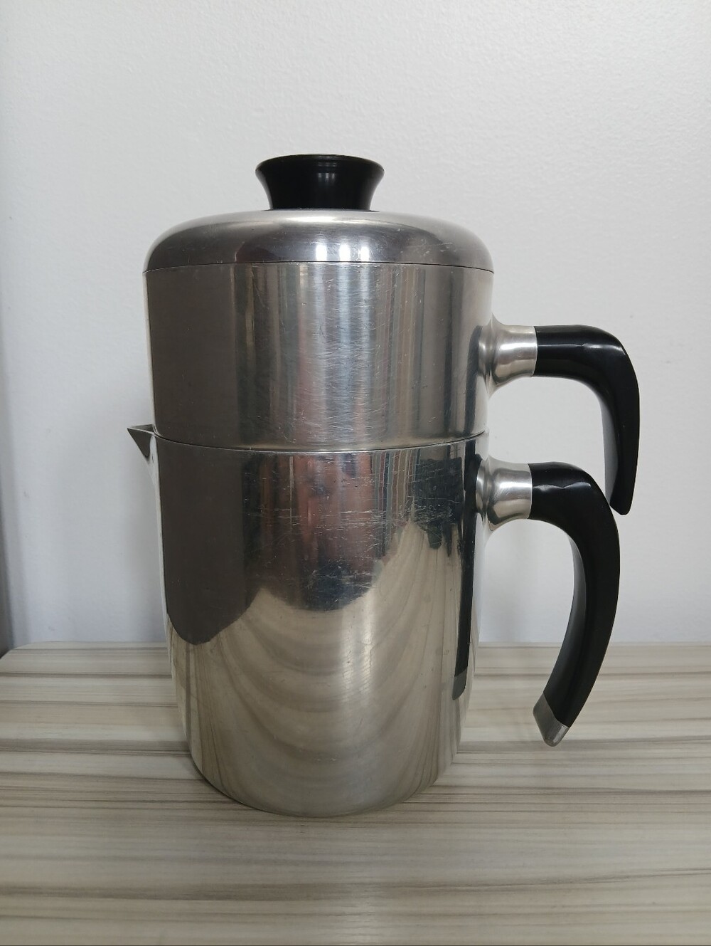 Vtg Wear-Ever Aluminum Percolator #990 Cowboy Coffee Pot Camping Stovetop Canada